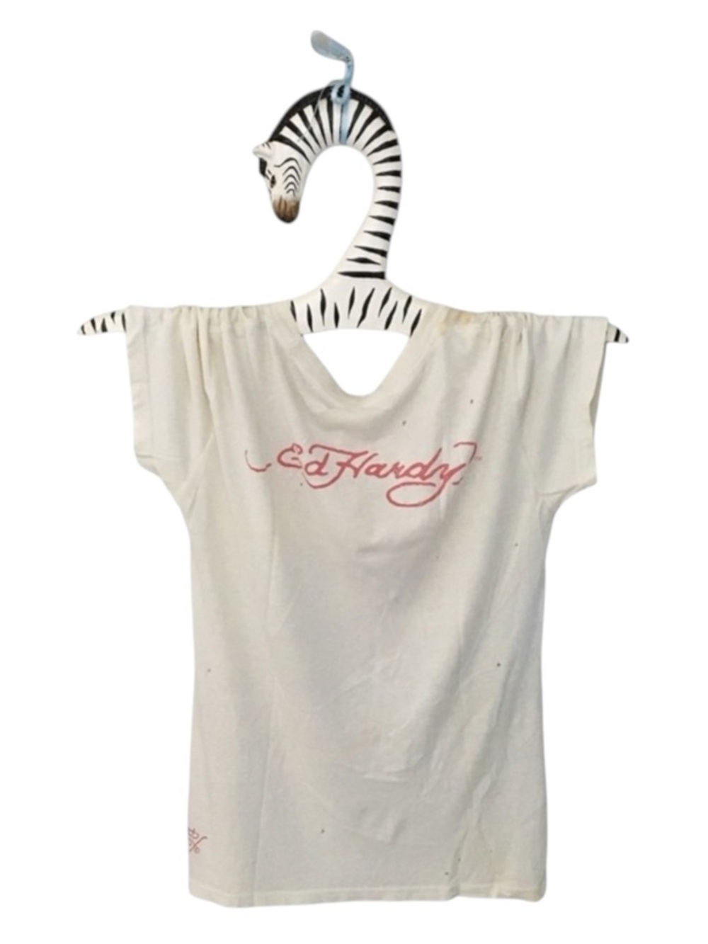 HTF: new Y2K Ed Hardy ❤︎︎ Iconic True Love Tattoo Tee ❤︎︎ Dirty White Grunge T - Picture 12 of 16
